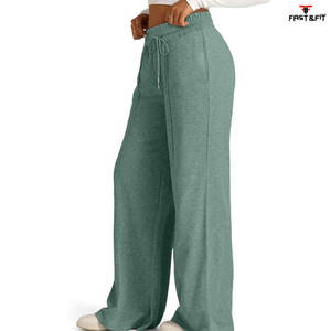 Pantalones de mujer de Color personalizado de nuevo diseño de alta calidad 2025, pantalones de chándal acampanados de algodón para mujer - Product Image 5