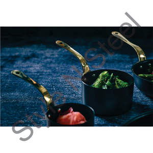 กระทะซอสขนาดเล็กด้ามจับทองทองเหลืองกระทะซอสสแตนเลสเกรดอาหาร - Product Image 1