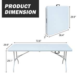 <span class=keywords><strong>Table</strong></span> <span class=keywords><strong>de</strong></span> Rangement Rectangulaire <span class=keywords><strong>Pliante</strong></span> Moderne Grise d'Extérieur en Plastique Durable pour le Camping - Product Image 6