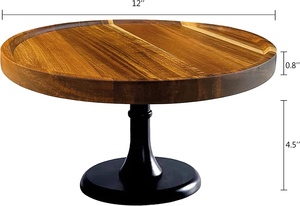 แท่นวางเค้กทำจากไม้แบบปรับแต่งได้พร้อมขาเรียวโลหะอุปกรณ์เสริมสำหรับเบเกอรี่วัสดุพีซีสำหรับวันเกิด - Product Image 4