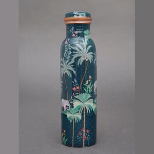 ขวดน้ำทองแดงทำด้วยมือคุณภาพสูงพร้อมดีไซน์ต้นไม้อายุรเวทใช้ในสำนักงานของขวัญขององค์กรรวมถึงฝา - Product Image 1