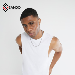 Haute qualité 100% coton rétro en détresse coupe hommes Gym débardeur personnalisable Streetwear Muscle Fit côtelé sans manches grande taille - Product Image 4