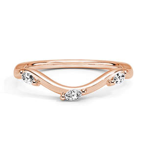 Marquise Cut Moissanite Diamond Wedding Band 9K Gold <b>Ring</b> Elegant Moissanite <b>Rings</b> - Product Image 5