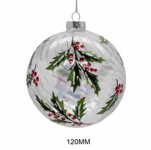 Adornos Navideños de Cristal Pintados a Mano de Lujo, Bolas de Navidad Circulares de Cristal a Todo Color, Decoraciones Clásicas para Árboles de Navidad - Product Image 4
