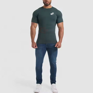 Sports personnalisés séchage rapide à manches courtes Gym T-Shirt Stretch Compression Fitness Gym Wear chemises hommes - Product Image 5