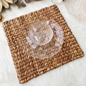 El yapımı çevre dostu en kaliteli Placemats su sümbülü yuvarlak Placemat plaka şarj Vietnam düğün dekor servis örtüsü