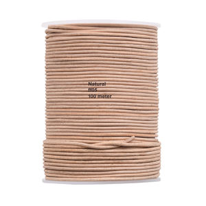 High Quality 1mm Round Natural Color Leather <b>Cord</b> for Jewelry Making <b>Necklaces</b> - Product Image 2