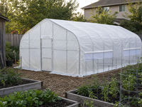 Kit de serre tunnel 6x18x3m, résistant aux UV, avec couverture en maille PE transparente pour la culture des plantes de jardin et la plantation en arrière-cour.