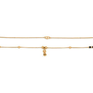 สร้อยคอทองคำแบบดั้งเดิม Tarini Drop Mangalsutra ประดับด้วยลูกปัดอย่างประณีต - Product Image 5