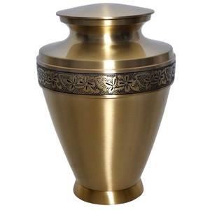 Urne de crémation en laiton personnalisée de haute qualité pot de cendres funéraires commémoratives plusieurs couleurs vente en gros urne décorative funéraire à bas prix - Product Image 5