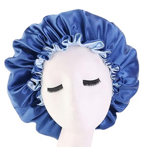 Gorros de satén ajustables, gorro de dormir de Color personalizado, gorro de dormir de alta calidad para mujer, banda elástica, servicio OEM - Product Image 2