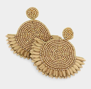 Boucles d'Oreilles Boucles d'Oreilles Nouveau Design Bijoux de Mode Boho Ethnique Grande Goutte Personnalisée Fait à la Main Perles de Riz Boucles d'Oreilles par Glowin fashion - Product Image 4