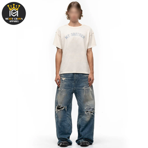 Hommes à la mode lavage à l'acide T-Shirts Design à la mode tenue décontracté bureau formel chemises à manches courtes tissu respirant confortable - Product Image 3