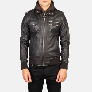 Al Aire Libre superventas diseño personalizado Color sólido chaqueta de cuero de los hombres/hecho a medida elegante primavera lona frente de cuero - Product Image 2
