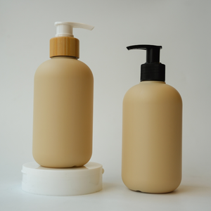 Luxury 300ml HDPE Velvet Coating Plastic Cylinder Bottle for Cosmetics <b>Shampoo</b> <b>Shower</b> Gel Facial Cleanser - Product Image 2