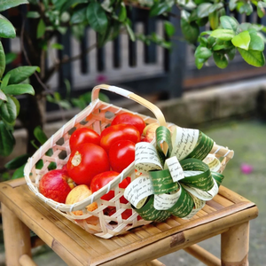 CESTA DE REGALO DE BAMBÚ DE Paja de calidad superior Elegante y funcional para múltiples usos Cestas de regalo Embalaje Decoración para el hogar - Product Image 5