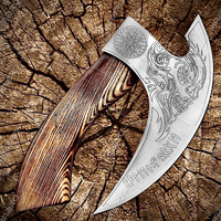 Hache de coupe-pizza Viking en acier au carbone véritable faite à la main 8.00 "manche en bois de frêne avec gaine