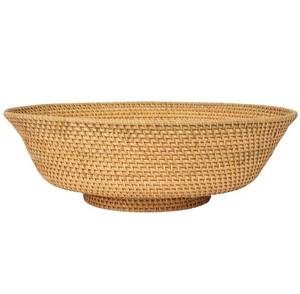 Bol en rotin simple et polyvalent pour la cuisine, les collations, les fruits, les noix, la salade, la table de rangement, les jouets et les pique-niques de l'Inde. - Product Image 1