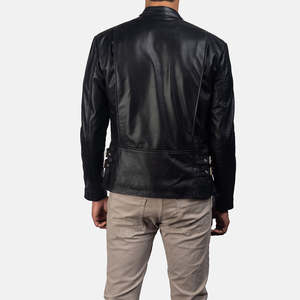 Veste en cuir personnalisée pour hommes grande taille hiver 2023 veste en cuir de vachette à la mode OEM ODM - Product Image 5