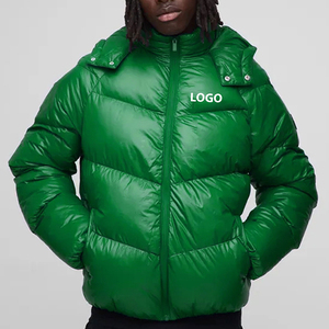 Nueva Chaqueta de Invierno para Hombre, Ligera, Rellena de Algodón, con Cuello Alto de Tela de Lona y Logotipo Frontal Personalizable - Product Image 1