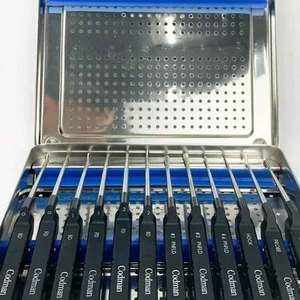 Lote de 14 curetas cervicales Karlin de microdiscectomía Codman, bandeja de acero inoxidable, instrumentos de cirugía de columna, Manual al por mayor - Product Image 3