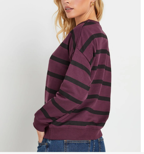 OEM sudaderas de gran tamaño de cuello redondo bordado letras sueltas hombro caído manga larga personalizado mujeres algodón pulóveres sudadera - Product Image 3