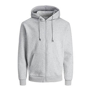 Sudadera con capucha y cremallera de forro polar de algodón grueso con logotipo personalizado para bordado, bolsillos laterales estampados en relieve, sudaderas con capucha de marca de etiqueta privada - Product Image 5