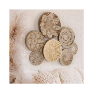 Seagrass <b>Wall</b> Basket Hanging Decoration for Home and Office Handwoven Natural Seagrass <b>Wall</b> Decoration Hanging <b>Wall</b> <b>Plate</b> - Product Image 2