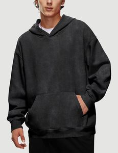 เสื้อมีฮู้ดผ้าฝ้ายสีทึบแนวย้อนยุคสี100% - Product Image 5