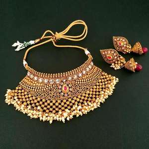 Real Creation FBB0028D Copper Necklace <b>Set</b> with AD Stone Pearl Choker <b>Fine</b> <b>Jewelry</b> <b>Sets</b> - Product Image 1