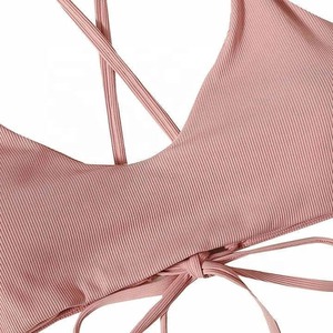 Ensemble de bikini femme taille haute avec fonction push-up maillot de bain deux pièces imprimé solide sexy pour les vêtements de plage d'été Logo avant - Product Image 6