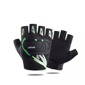 Gants en cuir véritable demi-doigts de qualité supérieure pour l'entraînement, la salle de sport, les sports de plein air, le cyclisme, la moto, design souple, hommes et femmes, Pakistan - Product Image 1