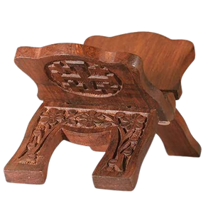 PORTE-LIVRE RELIGIEUX EN BOIS MASSIF ÉLÉGANT REHAL SERRE-LIVRE TRADITIONNEL REHAL POOJA MADIR POUR LA MAISON - Product Image 1