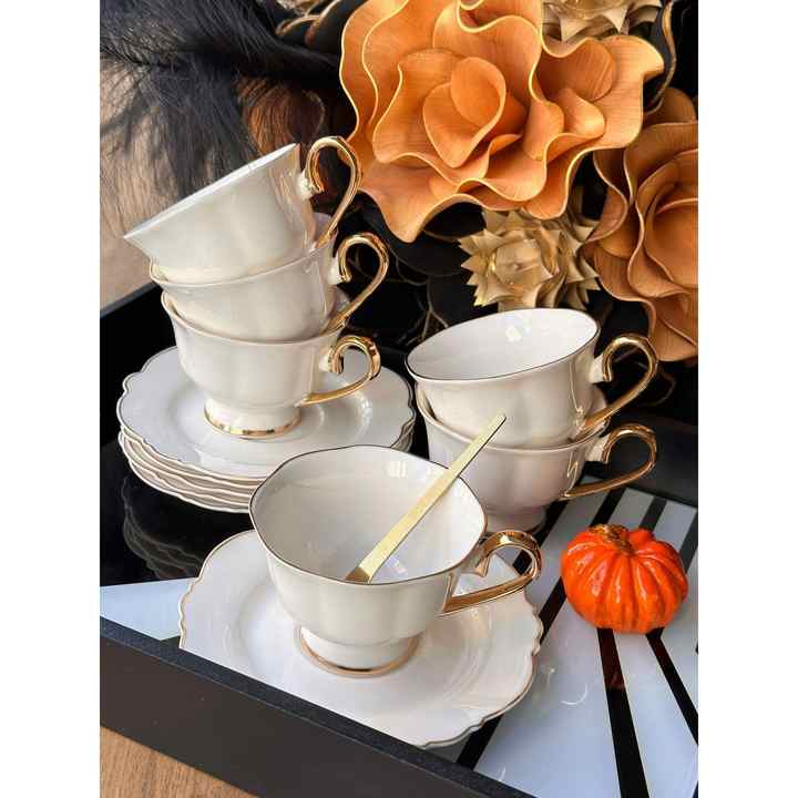 Pink&More Teacup Set Perla 12 Pieces for 6 People
