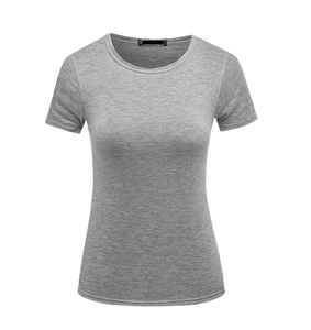 Nueva oferta, camisetas para mujer, camiseta Melange de diseño personalizado, Camiseta de algodón y poliéster, Camiseta cómoda de manga corta con cuello redondo para - Product Image 5