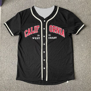 Camiseta de Béisbol con Estampado de Letras de California y Nueva York, Secado Rápido, Top Deportivo con Botones, Manga Corta, Jersey de Béisbol Unisex - Product Image 2