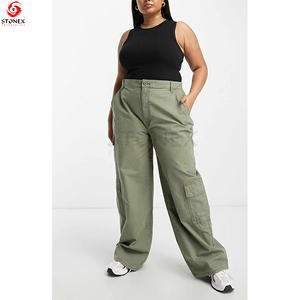 กางเกงคาร์โก้ขายาวสำหรับเด็กผู้หญิงกางเกงขาเรียวเล็กกางเกงมีกระเป๋า - Product Image 5