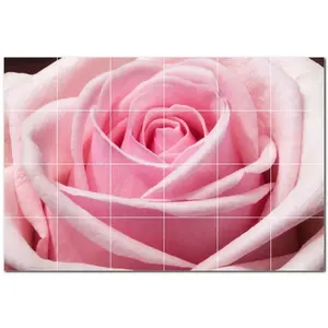 Carreaux de céramique muraux fleurs PT500646 36 "W X 24" H Ensemble de 24 carreaux 6x6 - Product Image 1