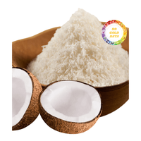 Kelapa parut putih murni yang telah dikeringkan, dicincang halus untuk digunakan dalam kue, kue kering, isian, saus, dan resep makanan instan.
