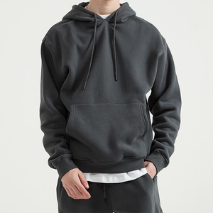 Unisex <b>Black</b> Winter Pullover Hoodie Streetwear Style Heavyweight Fleece Embroidered <b>Plain</b> Blank <b>Sweatshirt</b> Wholesale Bulk - Product Image 2