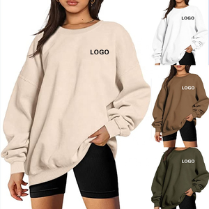 Sudadera Holgada de Invierno Personalizada, Sudadera Informal de Punto con Capucha para Mujer, Manga Larga, Hombros Caídos, Estilo Oversize, Ecológica, Tipo Murciélago - Product Image 2