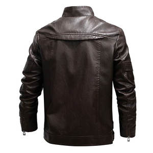 Chaqueta de cuero genuino para hombre de la mejor calidad para otoño e invierno, estilo callejero liso teñido con servicio OEM, venta en línea - Product Image 6