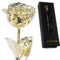 Rosa Natural Chapada en Oro de 24 Quilates de Último Diseño para Regalo del Día de San Valentín - Uso Ecológico en Interiores/Exteriores