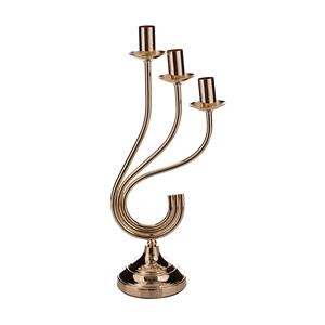 <b>Brass</b> candle <b>holder</b> Features a classic 3-arm design with a polished <b>brass</b> finish - Product Image 2