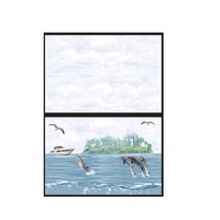 Style moderne 3D Dolphin Imprimé 300X450mm Carreaux d'intérieur en céramique émaillée Fonction brique réfractaire pour cuisine salle de bain murs sols