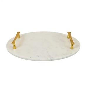 Plateau décoratif unique en marbre Stockage de nourriture de luxe de qualité supérieure Vente en gros décorative pour la maison et l'hôtel. - Product Image 2