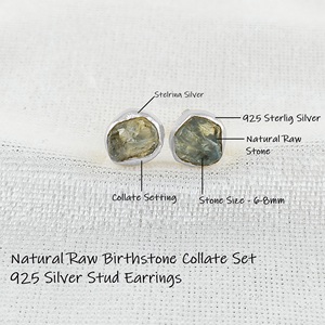 Couleur verte naturelle émeraude forme brute pierre assembler ensemble en argent Sterling 925 bijoux boucle d'oreille fine et mode bijou de pierres précieuses - Product Image 2