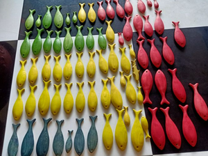 ชุดของเล่นไม้ไดโนเสาร์/ตุ๊กตาสัตว์ทำด้วยมือทำจากไม้ปลาของเล่น Montessori Waldorf ของเล่นตกแต่งห้องเด็ก - Product Image 5