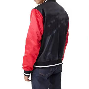OEM Reversible satén Varsity chaqueta personalizada Universidad Bomber chaqueta de béisbol Unisex Hip Hop Street moda prendas de vestir exteriores Look - Product Image 6