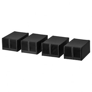 Black Oxford Cloth Foldable <b>Storage</b> Box Set of <b>4</b> Closet Organizer Bins - Product Image 1
